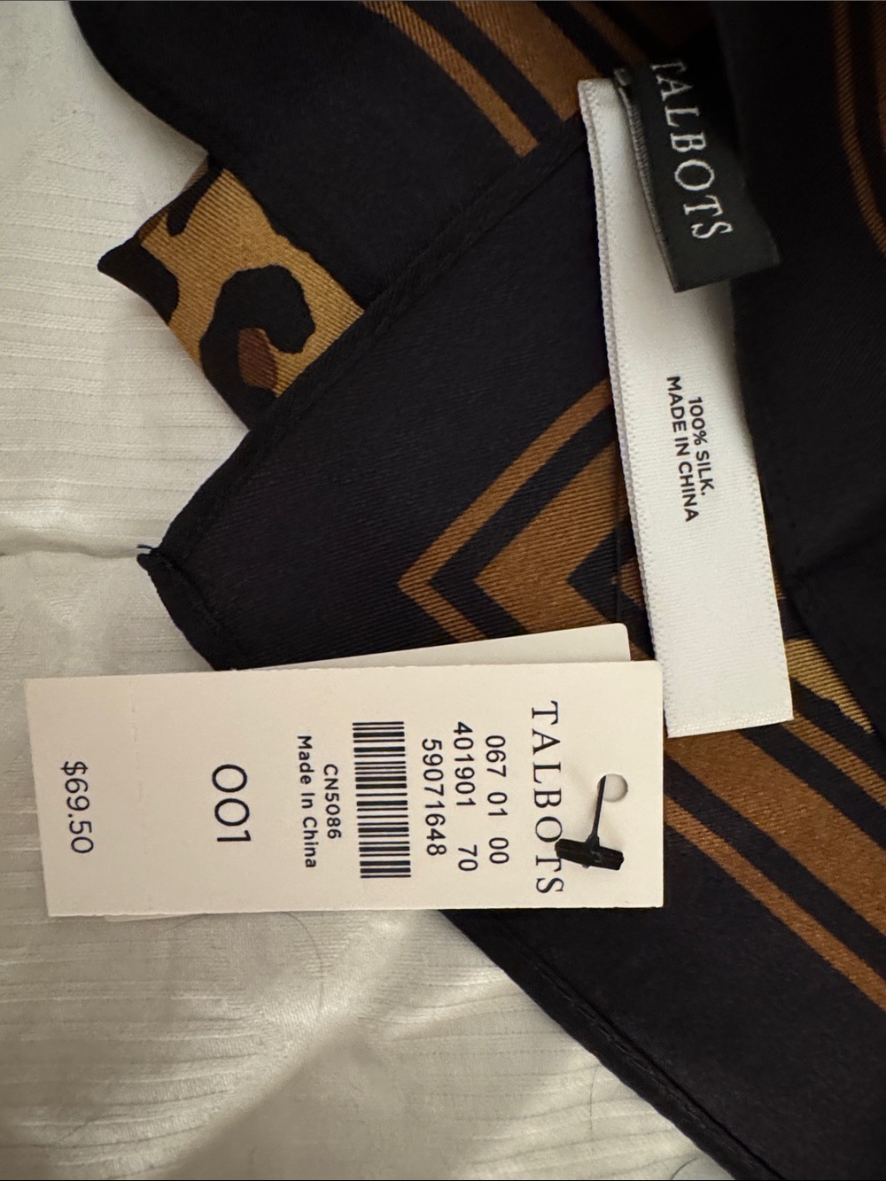 NWT Talbots 100% Silk Cheetah Print Scarf - Picture 2 of 4